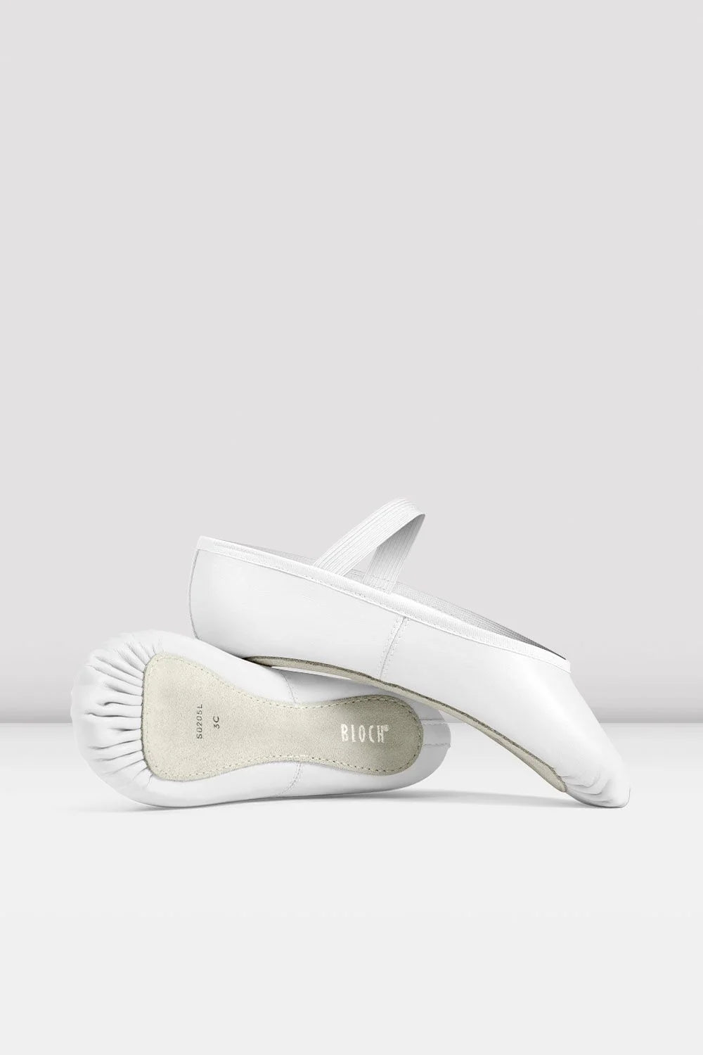 Ladies Dansoft Leather Ballet- White