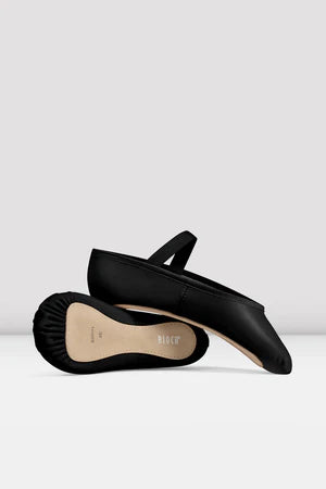 Ladies Dansoft Leather Ballet- Black