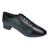 men's contra black leather split sole flexible international standard heel lace up